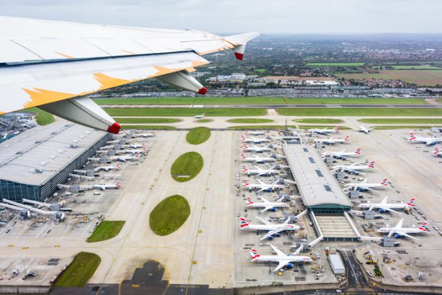 Heathrow airport showing arrival of visitors in UK