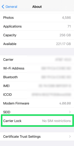 iPhone Carrier Unlock Check